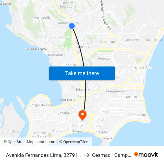 Avenida Fernandes Lima, 3279 | Facima to Cesmac - Campus IV map