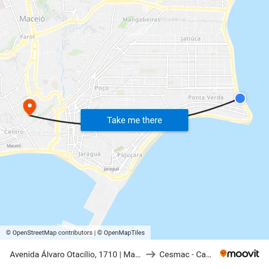 Avenida Álvaro Otacílio, 1710 | Maceió Mar Hotel to Cesmac - Campus IV map
