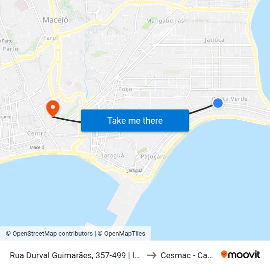 Rua Durval Guimarães, 357-499 | Igreja São Pedro to Cesmac - Campus IV map