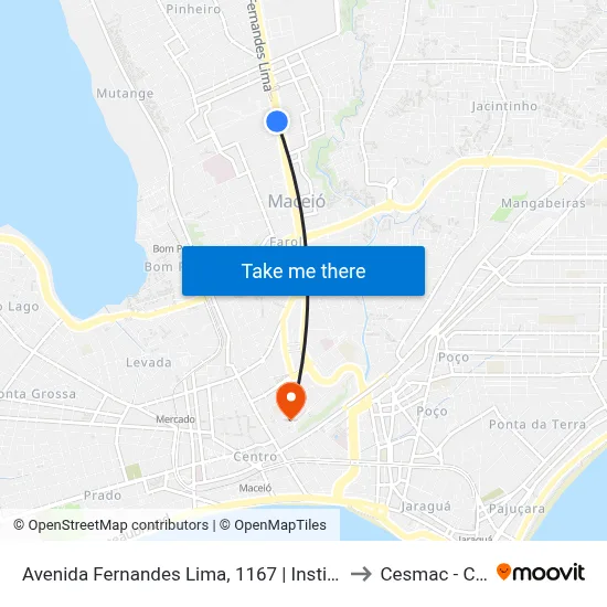 Avenida Fernandes Lima, 1167 | Instituto Zumbi Dos Palmares to Cesmac - Campus IV map