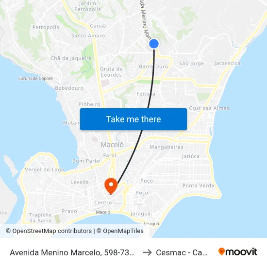Avenida Menino Marcelo, 598-736 | G Barbosa to Cesmac - Campus IV map