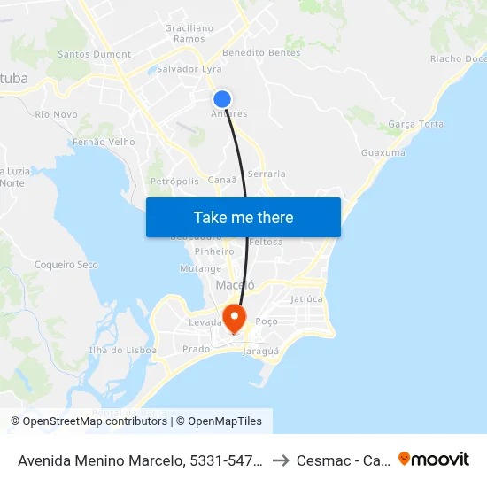 Avenida Menino Marcelo, 5331-5471 | Posto Jacutinga to Cesmac - Campus IV map