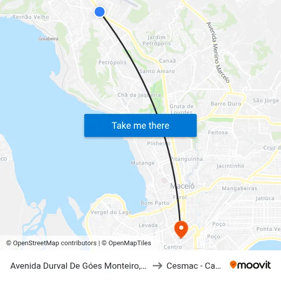Avenida Durval De Góes Monteiro, 1741 | Carajás to Cesmac - Campus IV map