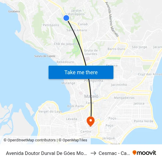 Avenida Doutor Durval De Góes Monteiro, 125 | Funasa to Cesmac - Campus IV map