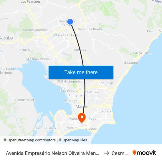 Avenida Empresário Nelson Oliveira Menezes 1200 Cidade Universitária Maceió - Alagoas 57073-000 Brasil to Cesmac - Campus IV map