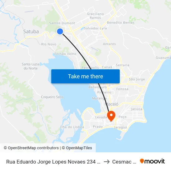 Rua Eduardo Jorge Lopes Novaes 234 Clima Bom Maceió - Al 57071-060 Brasil to Cesmac - Campus IV map