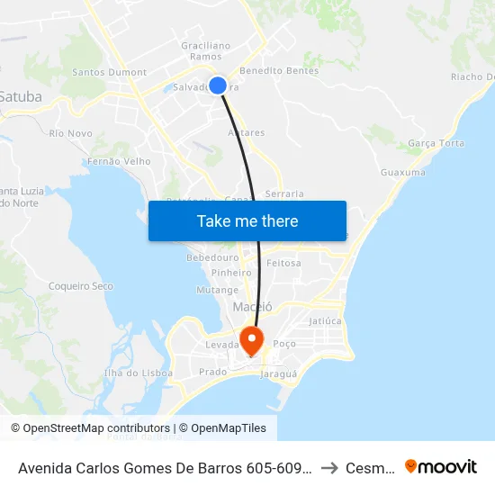 Avenida Carlos Gomes De Barros 605-609 - Tabuleiro Do Martins Maceió - Al 57081-010 República Federativa Do Brasil to Cesmac - Campus IV map
