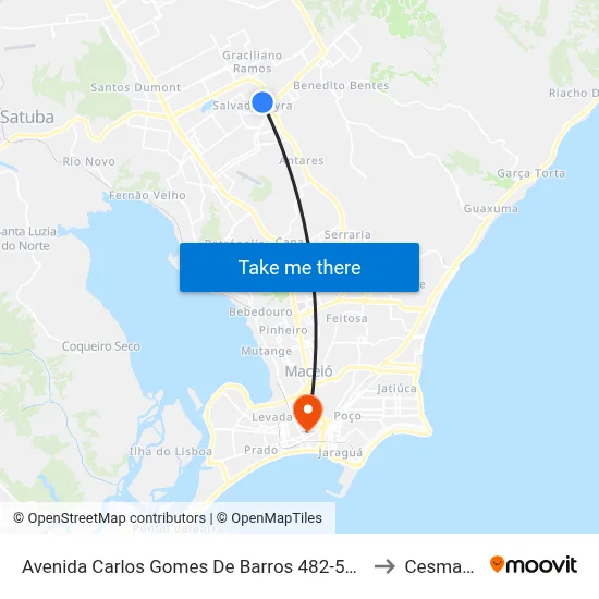 Avenida Carlos Gomes De Barros 482-500 - Tabuleiro Do Martins Maceió - Al 57081-010 Brasil to Cesmac - Campus IV map