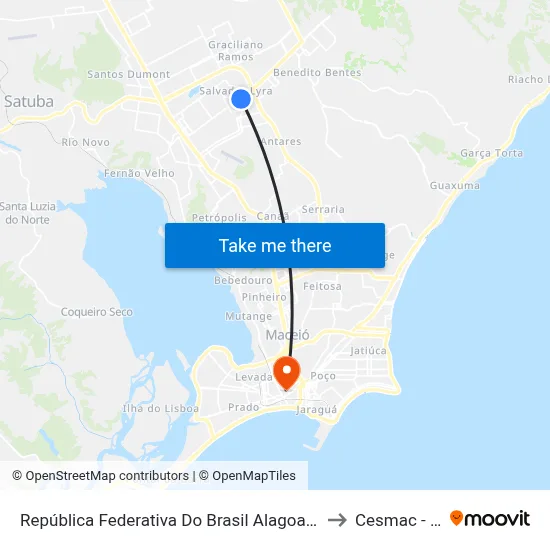 República Federativa Do Brasil Alagoas Maceió Santa Lúcia J?? 533-633 to Cesmac - Campus IV map