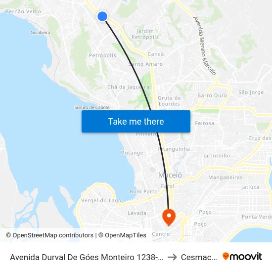 Avenida Durval De Góes Monteiro 1238-1740 - Tabuleiro Do Martins Maceió - Al Brasil to Cesmac - Campus IV map