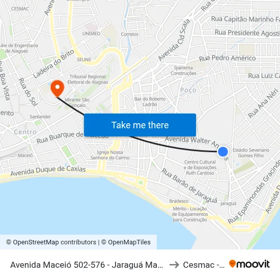 Avenida Maceió 502-576 - Jaraguá Maceió - Al República Federativa Do Brasil to Cesmac - Campus IV map