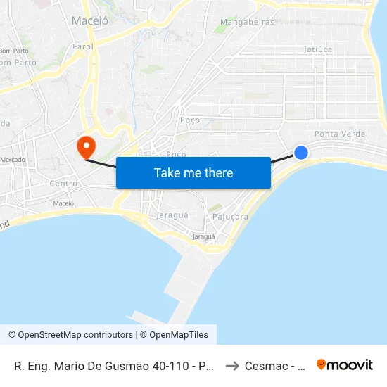R. Eng. Mario De Gusmão 40-110 - Ponta Verde Maceió - Al Brasil to Cesmac - Campus IV map