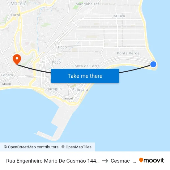 Rua Engenheiro Mário De Gusmão 144 Ponta Verde Maceió - Alagoas Brasil to Cesmac - Campus IV map