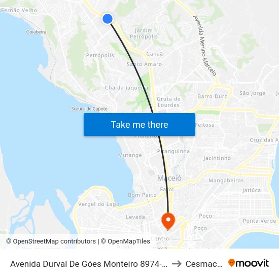 Avenida Durval De Góes Monteiro 8974-9488 - Tabuleiro Do Martins Maceió - Al Brasil to Cesmac - Campus IV map