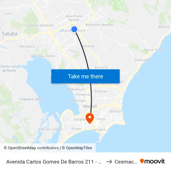 Avenida Carlos Gomes De Barros 211 - Tabuleiro Do Martins Maceió - Al 57081-010 Brasil to Cesmac - Campus IV map