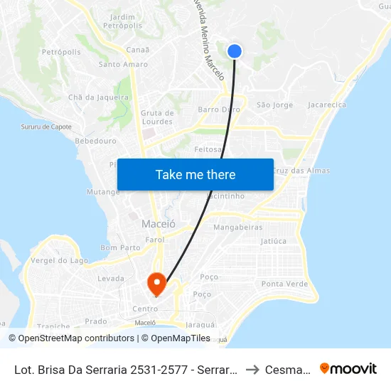 Lot. Brisa Da Serraria 2531-2577 - Serraria Maceió - Al 57046-840 República Federativa Do Brasil to Cesmac - Campus IV map