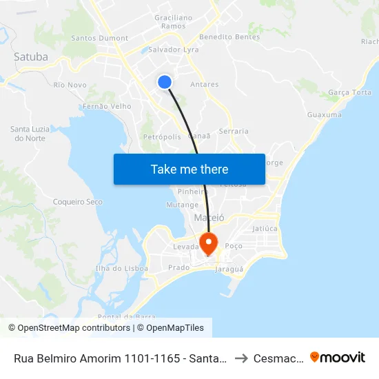 Rua Belmiro Amorim 1101-1165 - Santa Lúcia Maceió - Al República Federativa Do Brasil to Cesmac - Campus IV map
