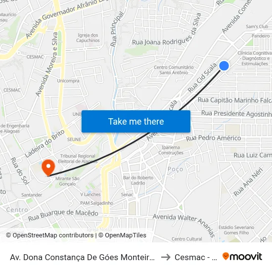 Av. Dona Constança De Góes Monteiro 484 - Jatiúca Maceió - Al Brasil to Cesmac - Campus IV map
