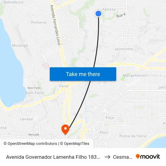 Avenida Governador Lamenha Filho 1832-1950 - Feitosa Maceió - Al República Federativa Do Brasil to Cesmac - Campus IV map
