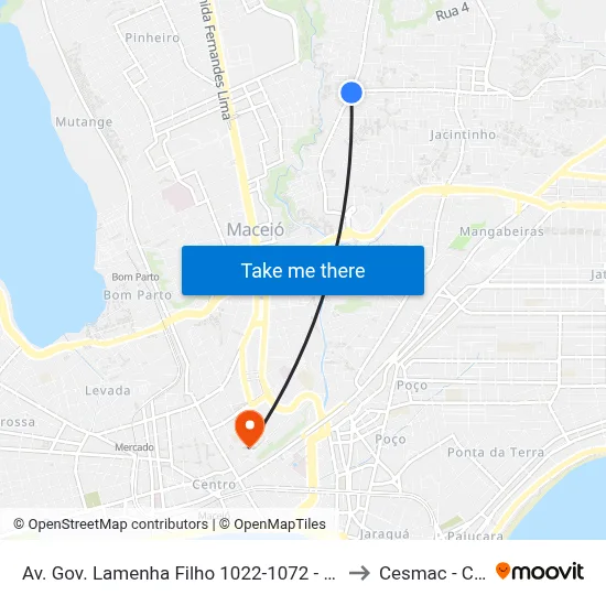 Av. Gov. Lamenha Filho 1022-1072 - Feitosa Maceió - Al Brasil to Cesmac - Campus IV map