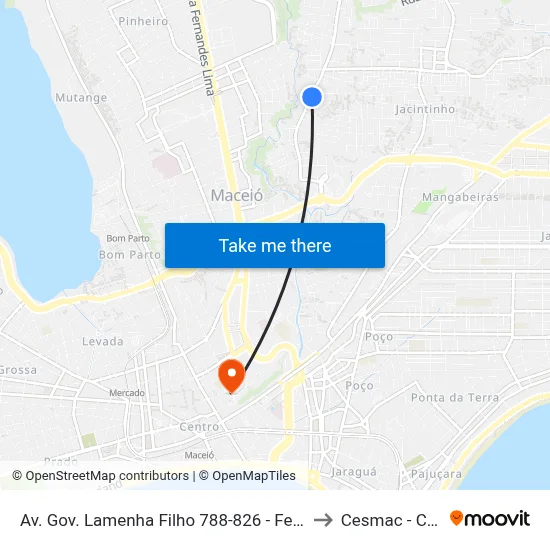 Av. Gov. Lamenha Filho 788-826 - Feitosa Maceió - Al Brasil to Cesmac - Campus IV map