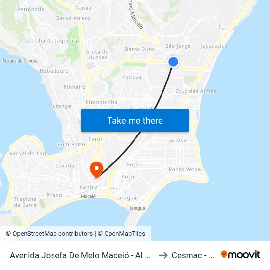 Avenida Josefa De Melo Maceió - Al República Federativa Do Brasil to Cesmac - Campus IV map