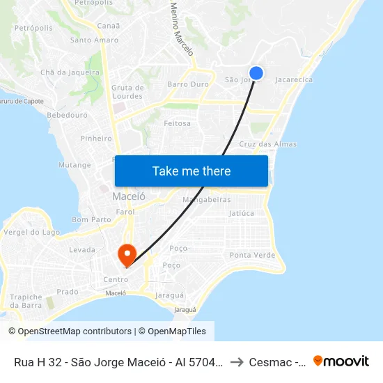 Rua H 32 - São Jorge Maceió - Al 57044-101 República Federativa Do Brasil to Cesmac - Campus IV map