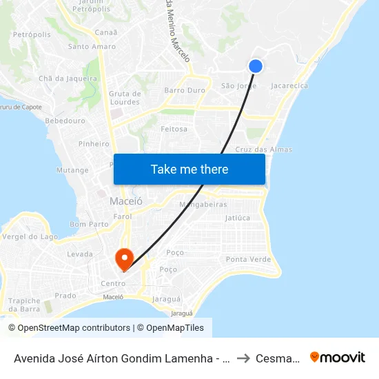 Avenida José Aírton Gondim Lamenha - São Jorge Maceió - Al República Federativa Do Brasil to Cesmac - Campus IV map