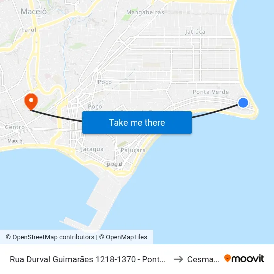 Rua Durval Guimarães 1218-1370 - Ponta Verde Maceió - Al 57035-060 República Federativa Do Brasil to Cesmac - Campus IV map
