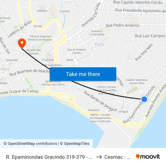 R. Epaminondas Gracindo 319-379 - Pajuçara Maceió - Al Brasil to Cesmac - Campus IV map