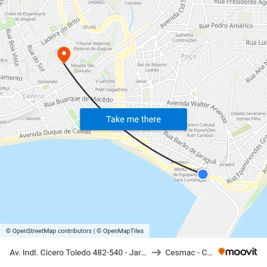 Av. Indl. Cícero Toledo 482-540 - Jaraguá Maceió - Al Brasil to Cesmac - Campus IV map
