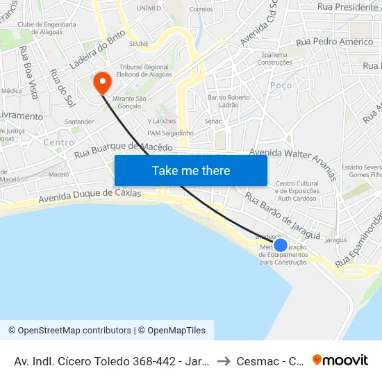 Av. Indl. Cícero Toledo 368-442 - Jaraguá Maceió - Al Brasil to Cesmac - Campus IV map