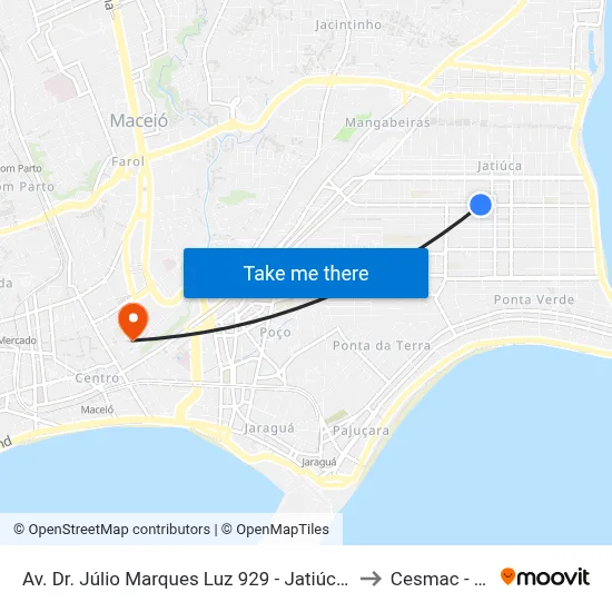 Av. Dr. Júlio Marques Luz 929 - Jatiúca Maceió - Al 57035-700 Brasil to Cesmac - Campus IV map