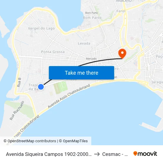 Avenida Siqueira Campos 1902-2000 - Prado Maceió - Al Brasil to Cesmac - Campus IV map