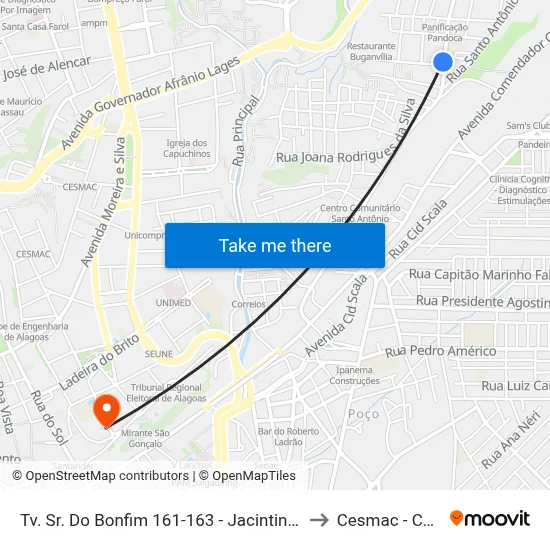 Tv. Sr. Do Bonfim 161-163 - Jacintinho Maceió - Al Brasil to Cesmac - Campus IV map