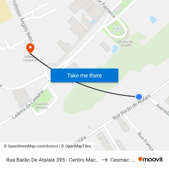 Rua Barão De Atalaia 395 - Centro Maceió - Al República Federativa Do Brasil to Cesmac - Campus IV map