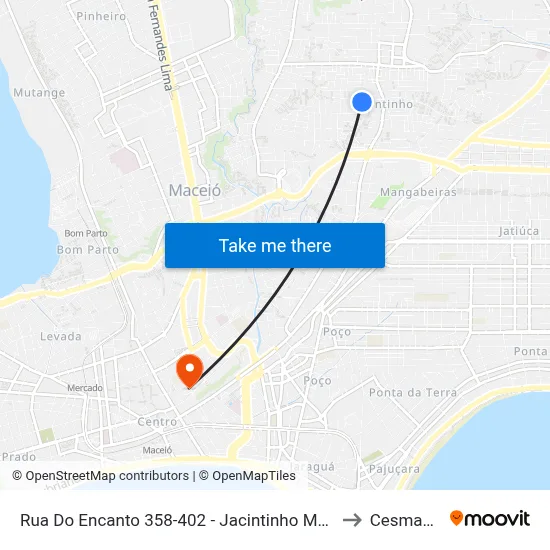 Rua Do Encanto 358-402 - Jacintinho Maceió - Al 57041-210 República Federativa Do Brasil to Cesmac - Campus IV map