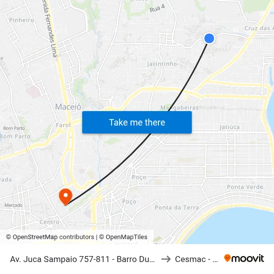 Av. Juca Sampaio 757-811 - Barro Duro Maceió - Al 57046-242 Brasil to Cesmac - Campus IV map
