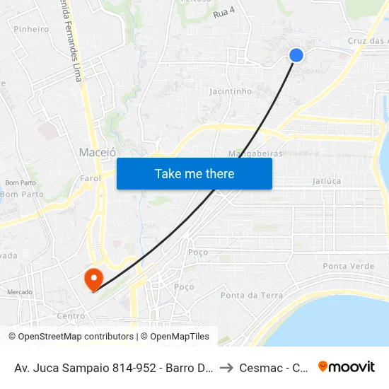 Av. Juca Sampaio 814-952 - Barro Duro Maceió - Al Brasil to Cesmac - Campus IV map
