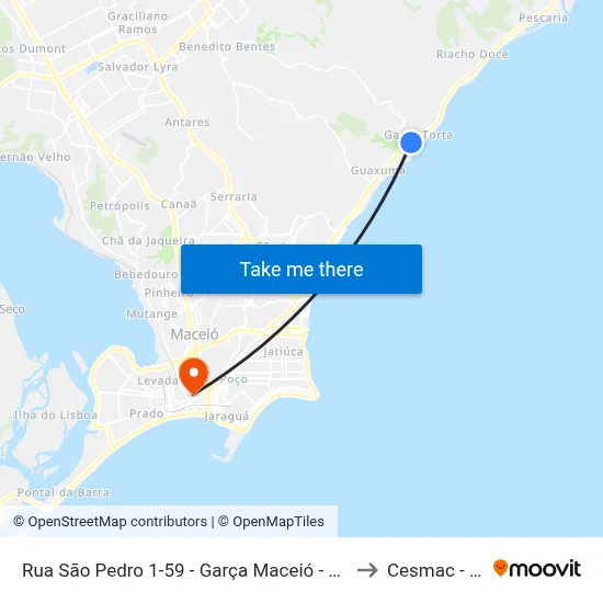 Rua São Pedro 1-59 - Garça Maceió - Al República Federativa Do Brasil to Cesmac - Campus IV map