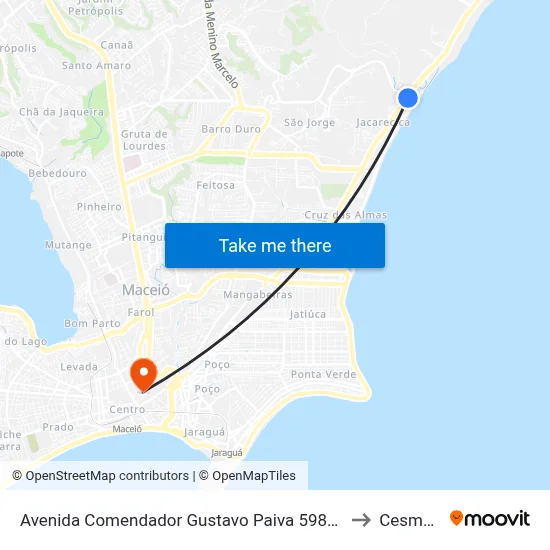 Avenida Comendador Gustavo Paiva 5983-6119 - Cruz Das Almas Maceió - Al República Federativa Do Brasil to Cesmac - Campus IV map