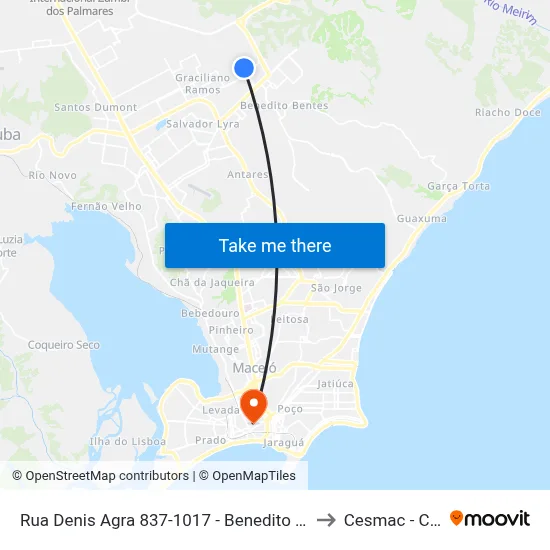 Rua Denis Agra 837-1017 - Benedito Bentes Maceió - Al Brasil to Cesmac - Campus IV map