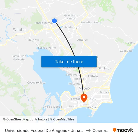 Universidade Federal De Alagoas - Unnamed Road - Cidade Universitária Maceió - Al Brasil to Cesmac - Campus IV map