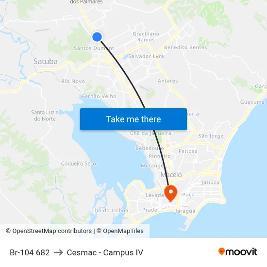 Br-104 682 to Cesmac - Campus IV map