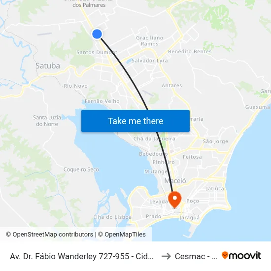 Av. Dr. Fábio Wanderley 727-955 - Cidade Universitária Maceió - Al Brasil to Cesmac - Campus IV map