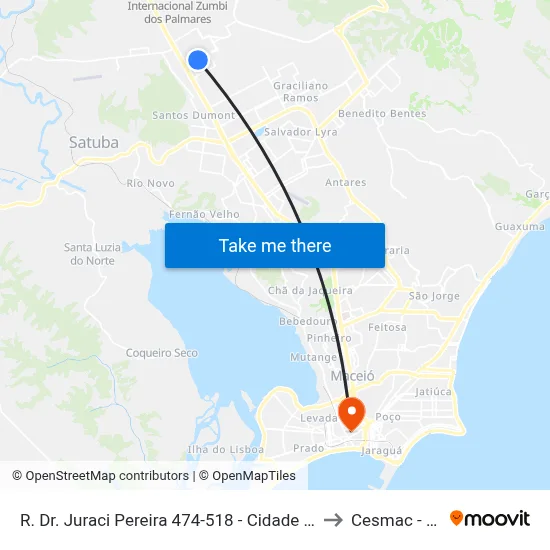 R. Dr. Juraci Pereira 474-518 - Cidade Universitária Maceió - Al Brasil to Cesmac - Campus IV map