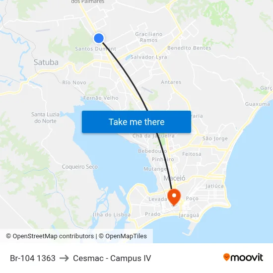 Br-104 1363 to Cesmac - Campus IV map