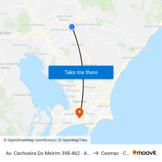 Av. Cachoeira Do Meirim 398-462 - Antares Maceió - Al Brasil to Cesmac - Campus IV map
