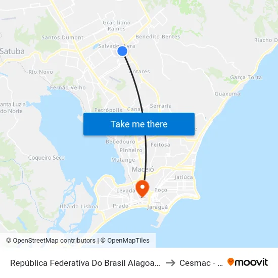 República Federativa Do Brasil Alagoas Maceió Santa Lúcia J?? 288-386 to Cesmac - Campus IV map