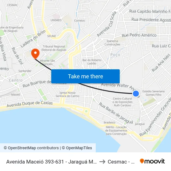 Avenida Maceió 393-631 - Jaraguá Maceió - Al 57022-080 Brasil to Cesmac - Campus IV map